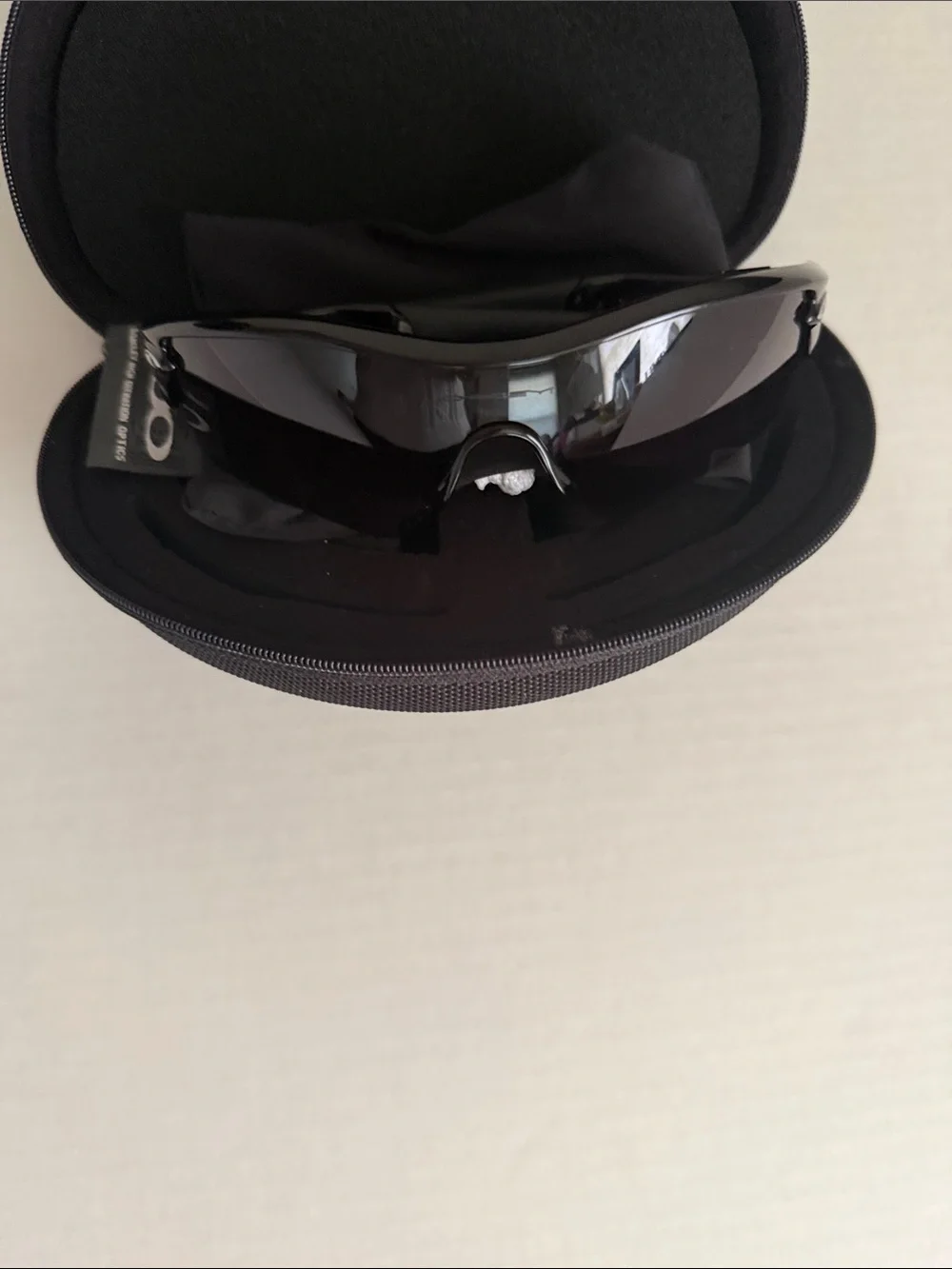 Oakley Black Shield Sunglasses with Black Hard Case